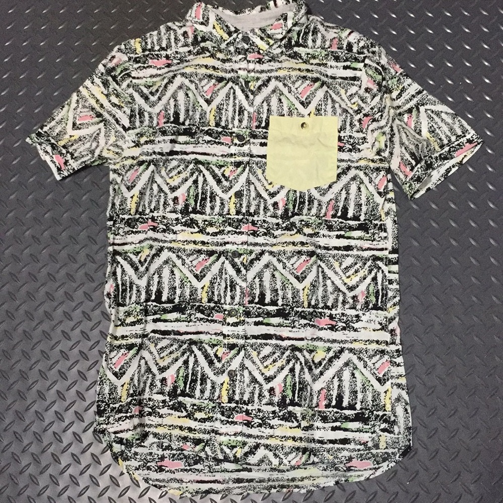 Abstract Casual Button Up